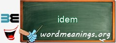 WordMeaning blackboard for idem